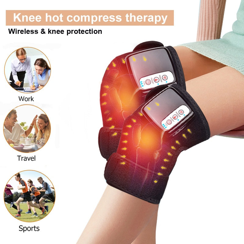 Electric Knee Massager Heating Therapy Vibration Brace