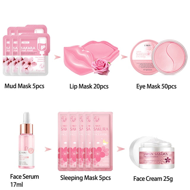 Facial Products Kit Sakura Skin Care Set