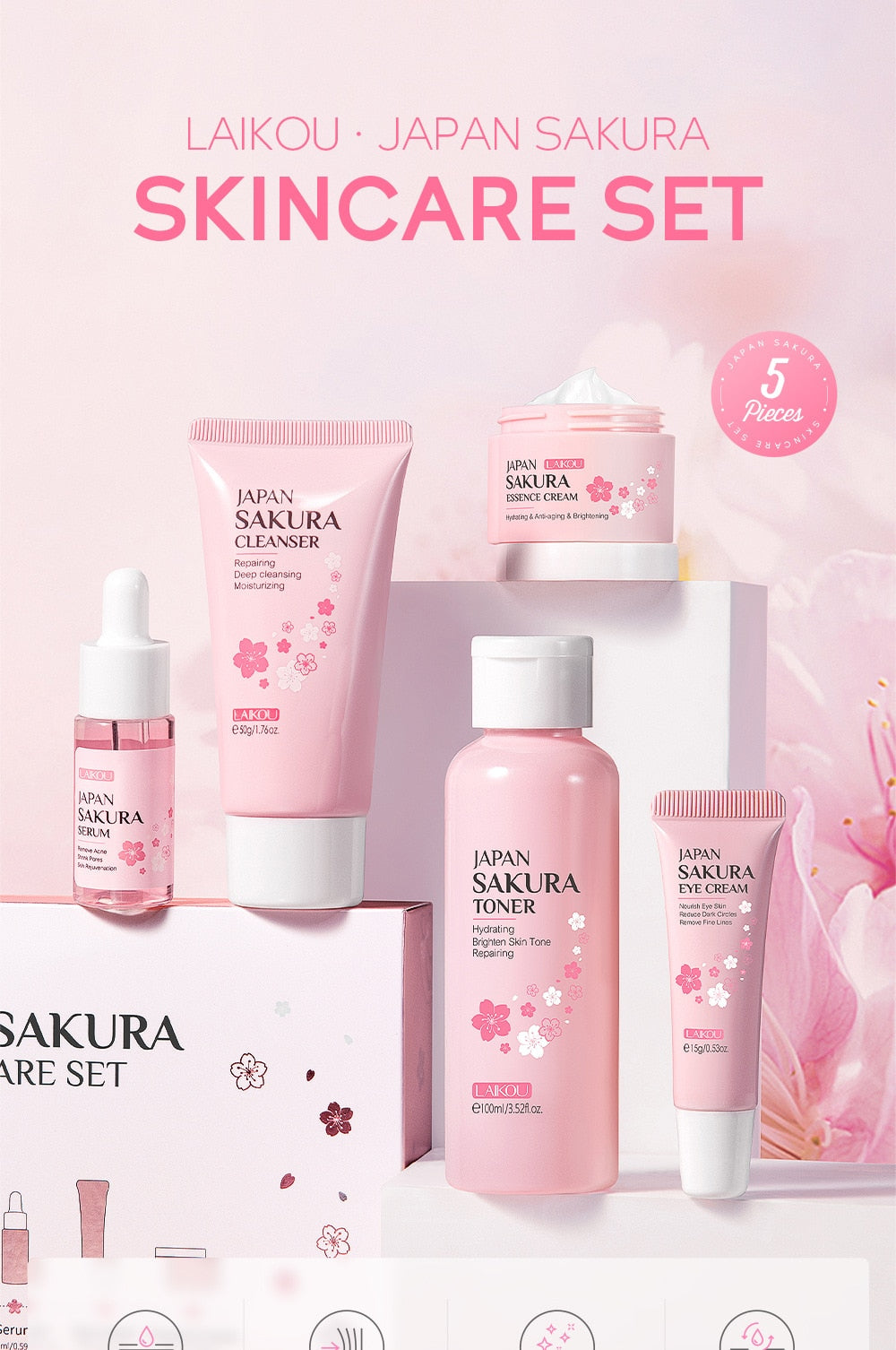 LAIKOU Cherry Blossom Skin Care Set