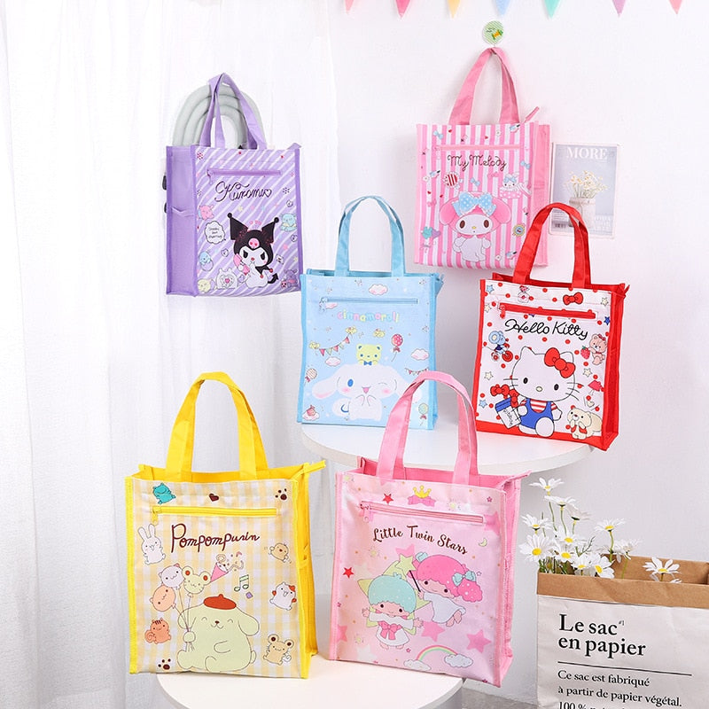 Kawaii Cartoon Sanrios Canvas Shopping Bag