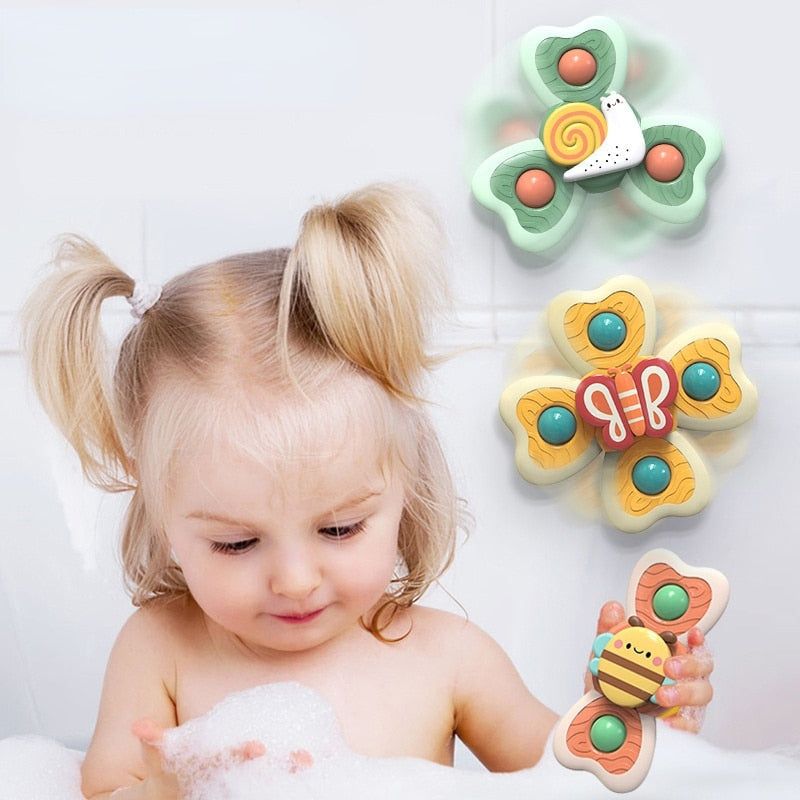 Baby Bath Toys Funny Bathing Sucker Spinner Suction Cup